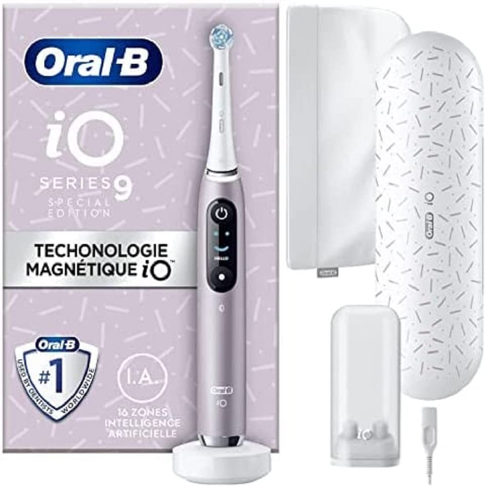 Oral-B iO 9 Escova elétrica quartzo rosa edição especial, com 1